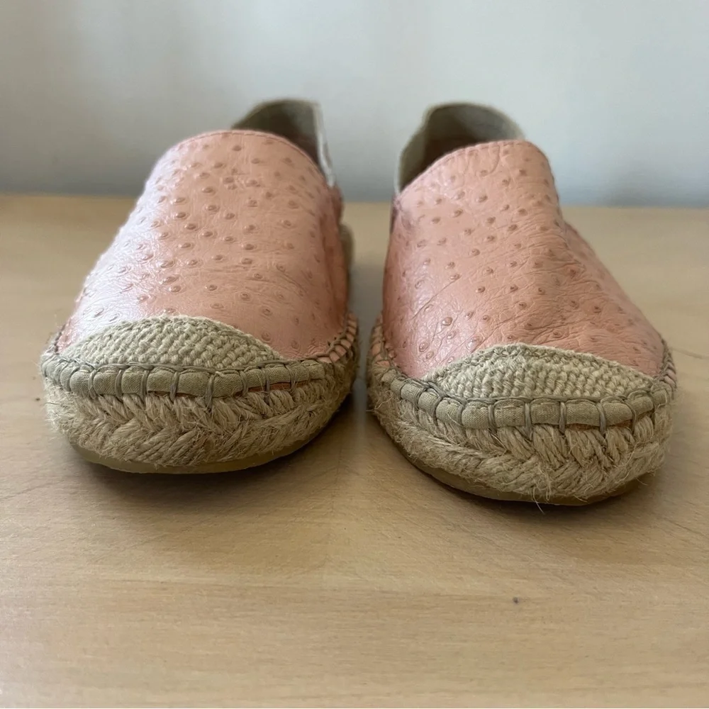 Anthropologie Selected Femme Pink Ostrich Leather Espadrilles EU 38 (7.5) - Picture 3 of 10